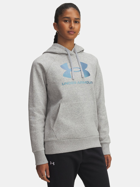 Under Armour Ženski pulover Under Armour UA Rival Flc Shimmer Hdy-GRY