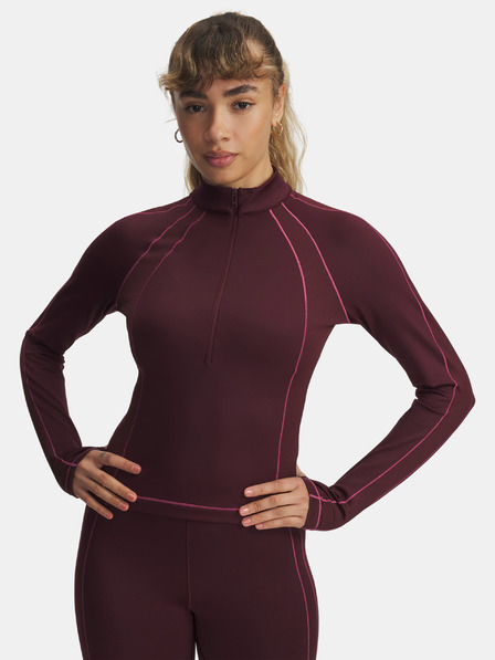 Under Armour Ženska majica Under Armour UA ColdGear Textured 1/2 Zip-RED