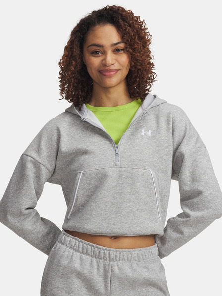 Under Armour Ženski pulover Under Armour Rival Flc Piped HZ Hoodie-GRY