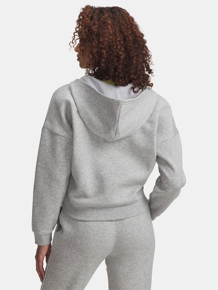 Under Armour Ženski pulover Under Armour Rival Flc Piped HZ Hoodie-GRY