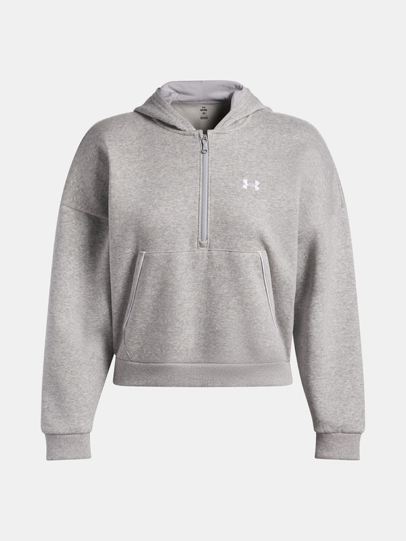 Under Armour Ženski pulover Under Armour Rival Flc Piped HZ Hoodie-GRY