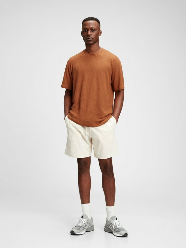 GAP Lanena majica s kratkimi rokavi GAP