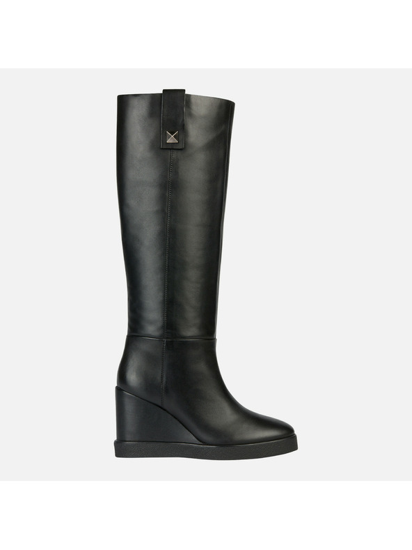 Geox Črni ženski škornji Geox Wedge