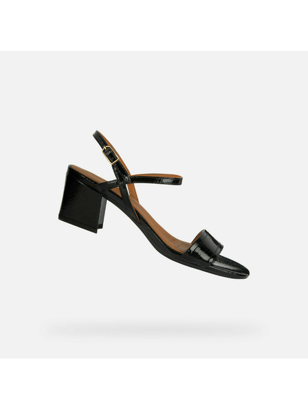 Geox Črni ženski čevlji na peti Geox New Eraklia 50