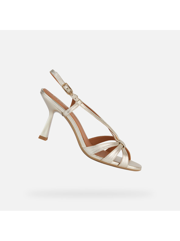 Geox Srebrni ženski čevlji na peti Geox Eraklia R 80