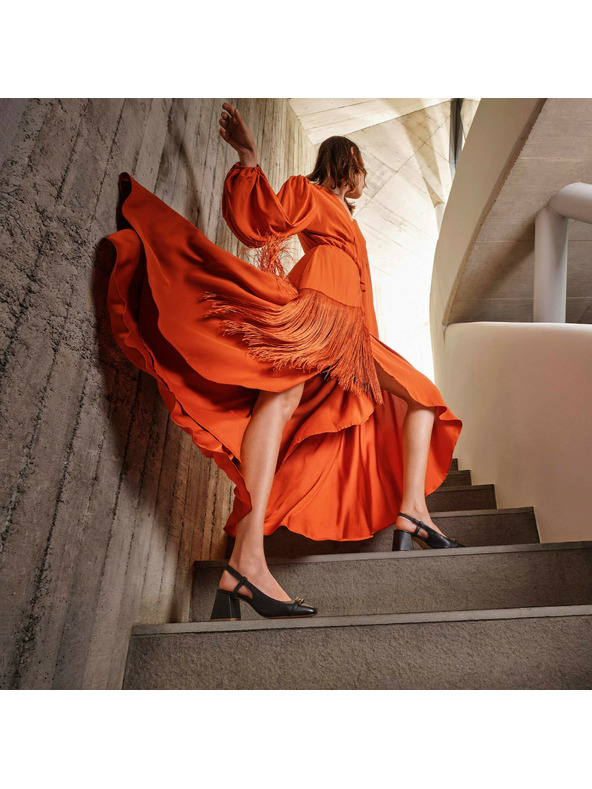 Geox Črna ženska obutev na peti Geox Coronilla