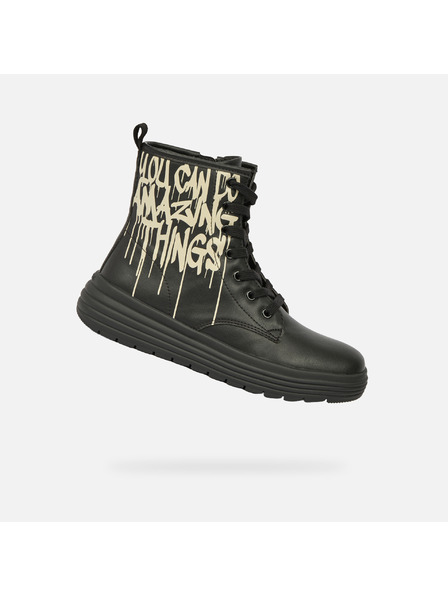 Geox Črna dekliška gležnjararska obutev Geox Phaolae Girl