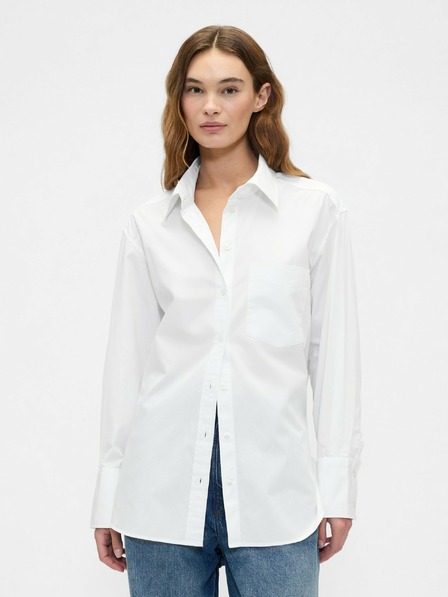 GAP Oversize poplin srajca z logotipom Big Shirt GAP