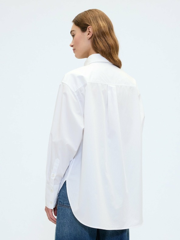 GAP Oversize poplin srajca z logotipom Big Shirt GAP