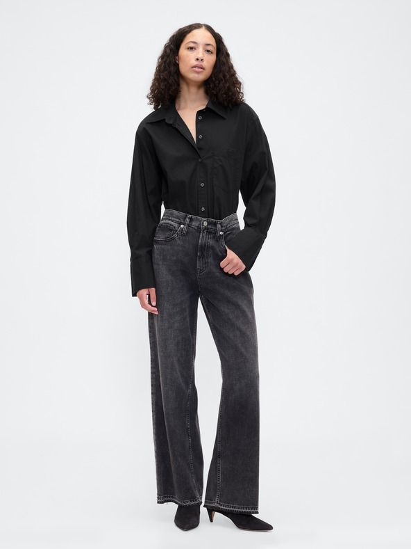 GAP Oversize poplin srajca z logotipom Big Shirt GAP