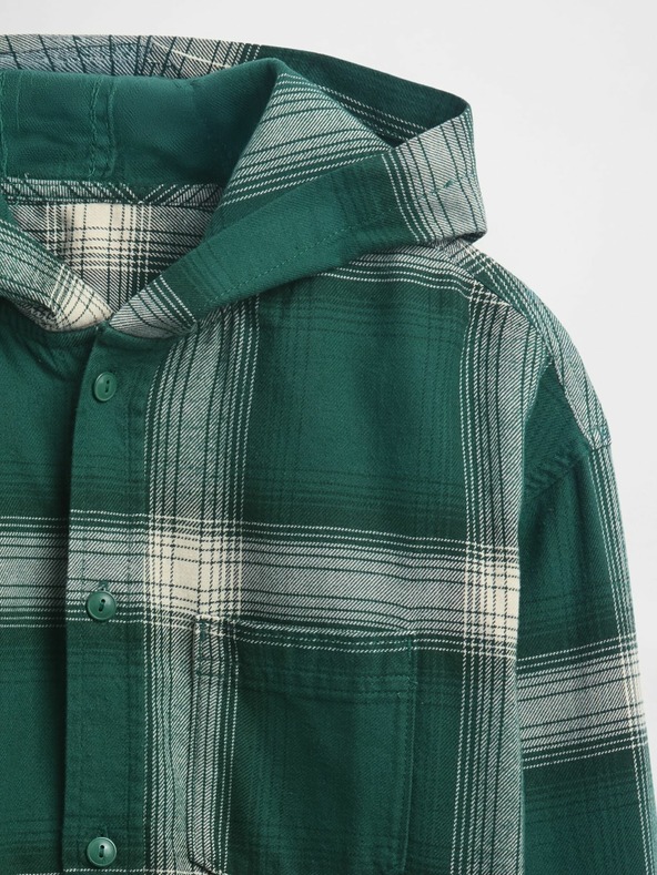 GAP Otroška flanelasta kapucasta srajca GAP