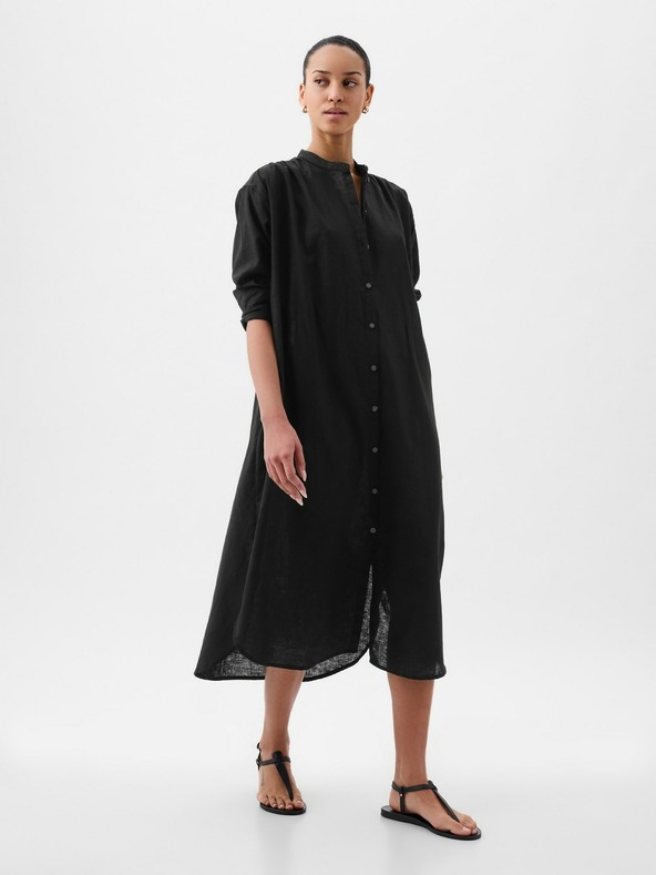 GAP Lanene črtaste oversize srajčne obleke GAP