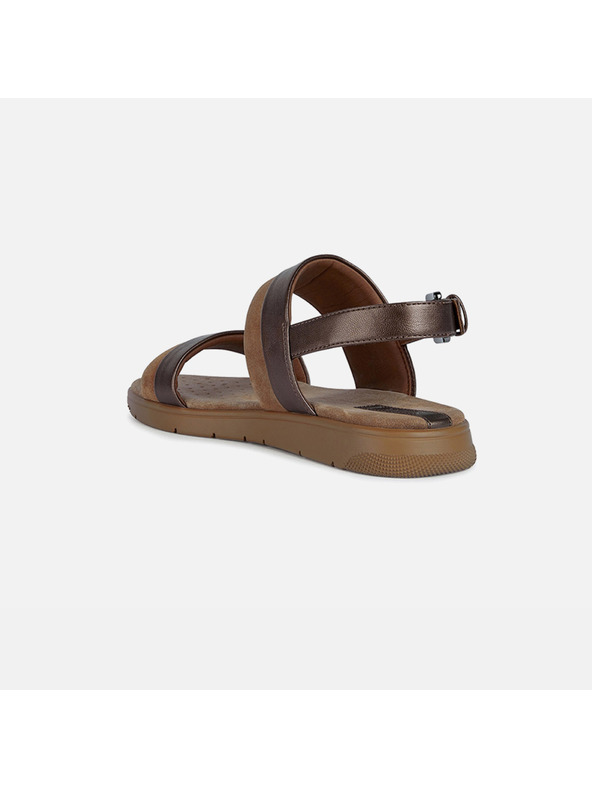Geox Rjavi ženski sandali s usnjenimi detajli Geox Dandra