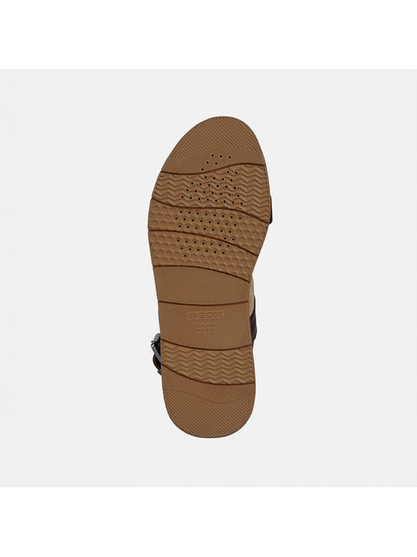 Geox Rjavi ženski sandali s usnjenimi detajli Geox Dandra