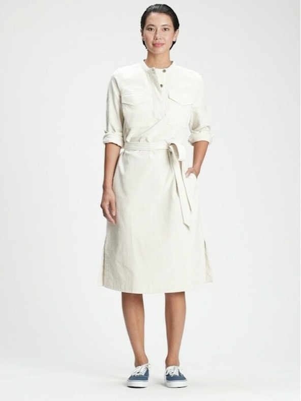 GAP Srednje dolga žametna obleka GAP