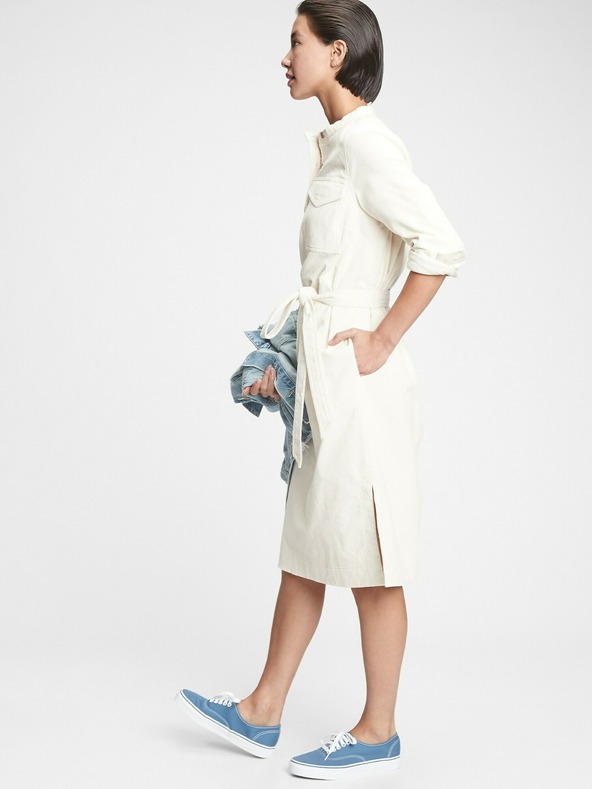 GAP Srednje dolga žametna obleka GAP