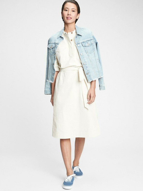 GAP Srednje dolga žametna obleka GAP