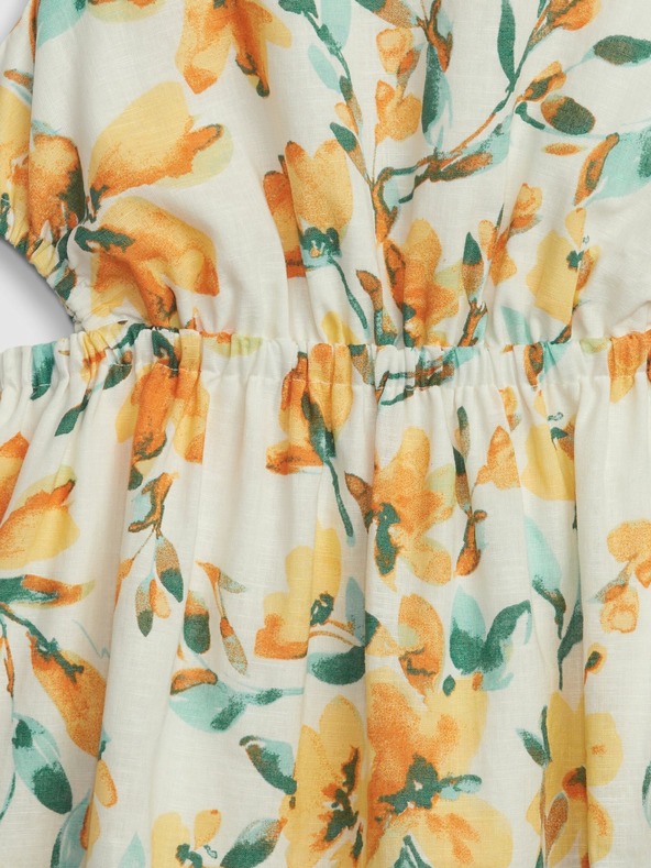 GAP Otroške lanene cvetlične obleke GAP