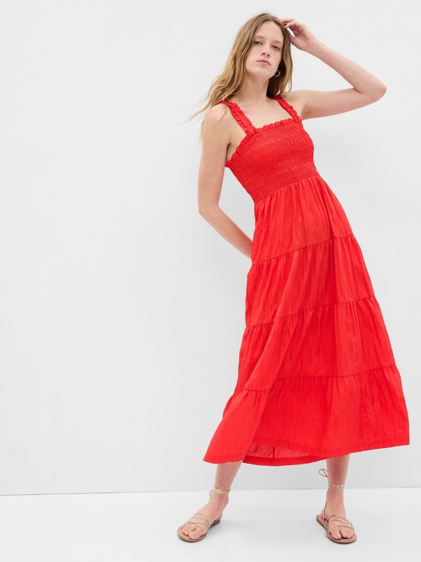 GAP Maxi obleka z volani GAP