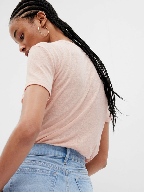 GAP Lanena majica s kratkimi rokavi GAP