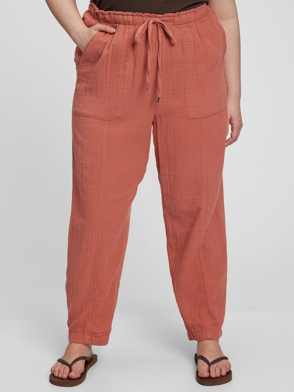 GAP Bombažne hlače z visokim pasom GAP