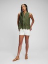 GAP Bombažen peplum crop top z čipko GAP