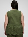 GAP Bombažen peplum crop top z čipko GAP