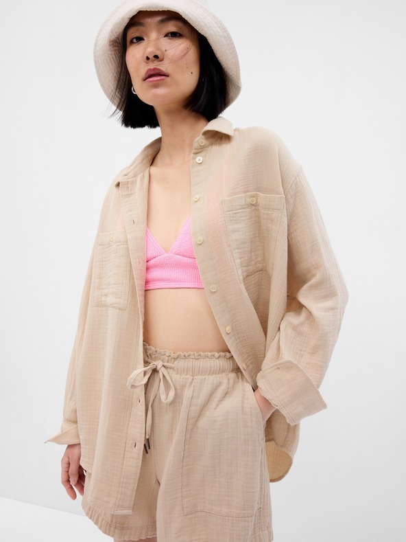 GAP Mušelínová oversize košeľa GAP
