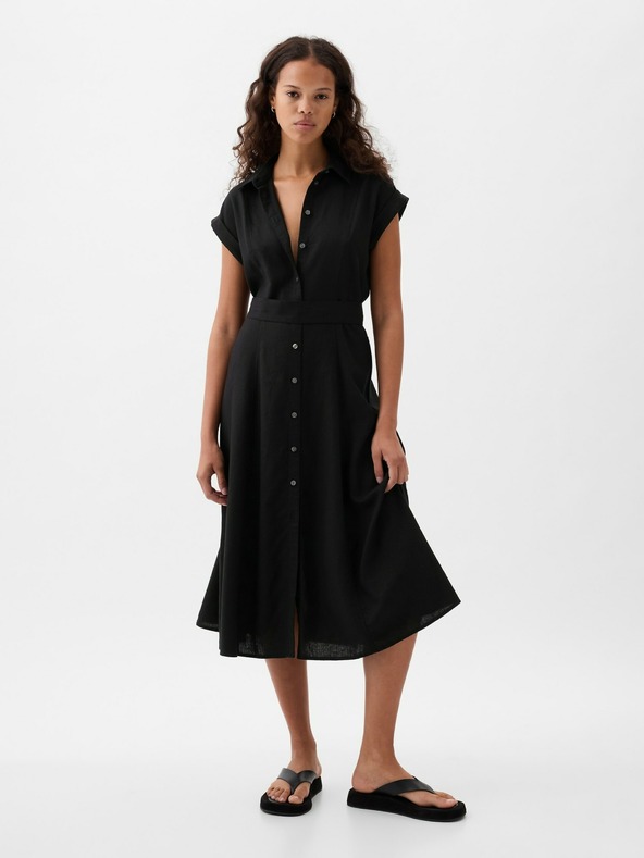 GAP Lanene srajčne midi obleke GAP