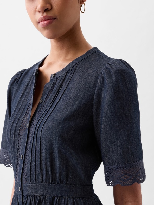 GAP Jeans midi obleke z čipko GAP