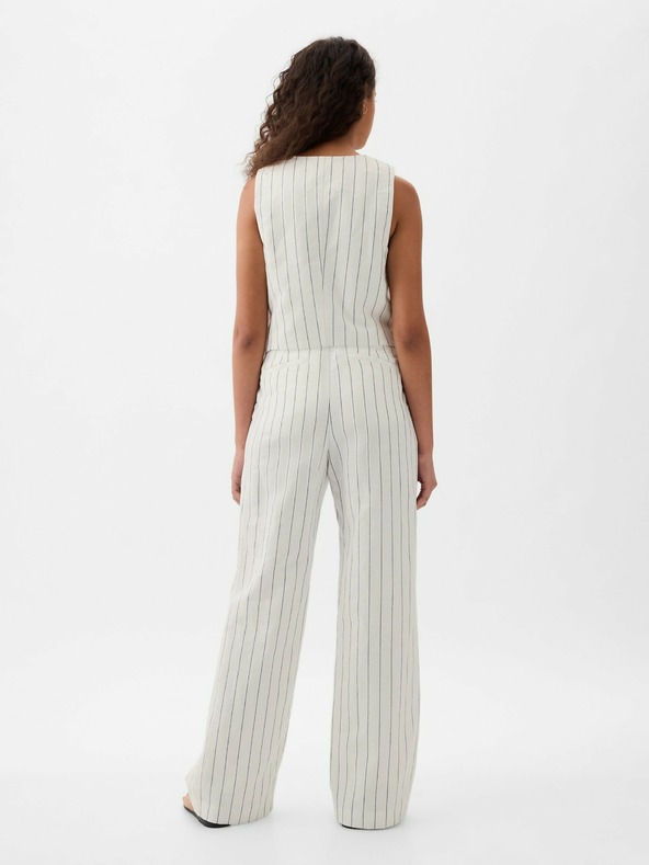 GAP Lanena črtasta jopica brez rokavov GAP