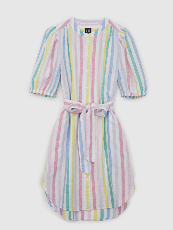 GAP Lanene črtaste mini obleke GAP
