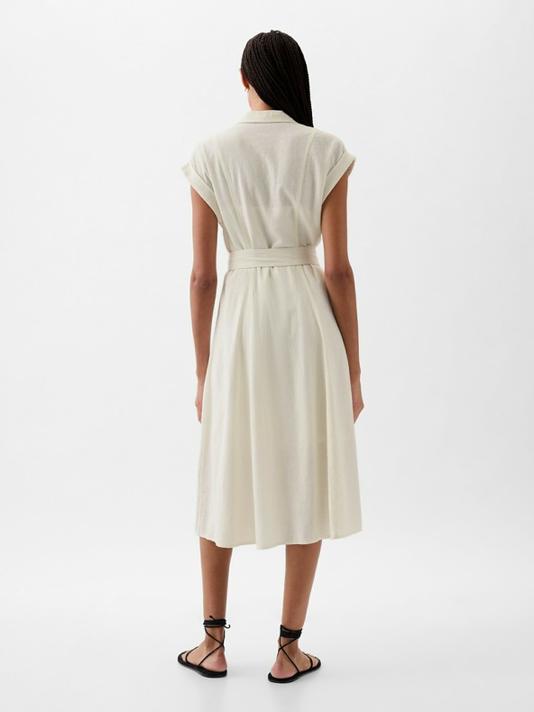 GAP Lanene srajčne midi obleke GAP