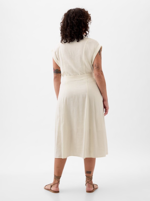 GAP Lanene srajčne midi obleke GAP