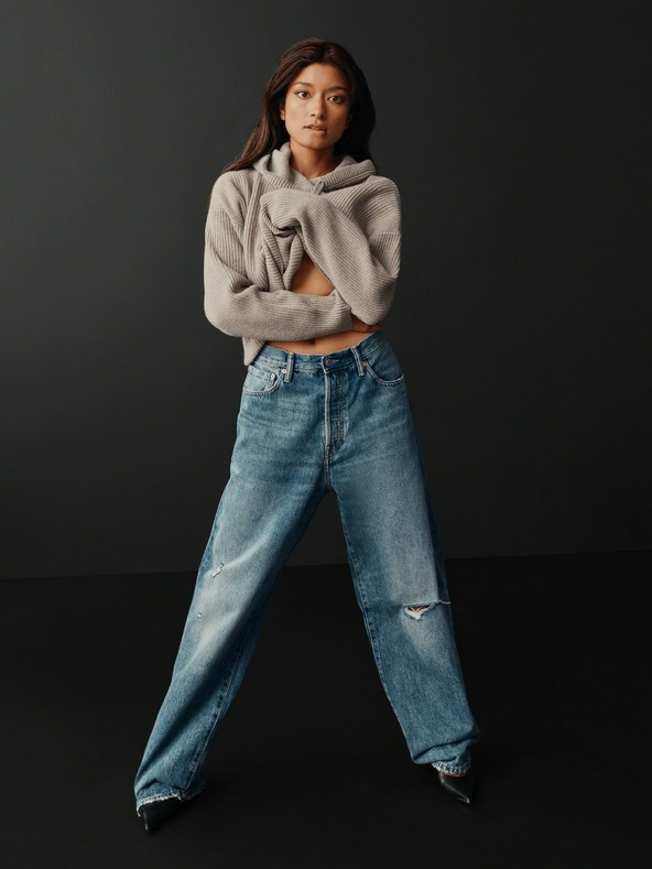 GAP Crop pulover s kapuco CashSoft GAP