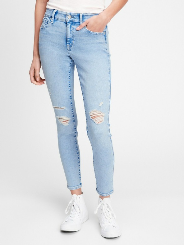 GAP Kavbojke raztrgane jeggings srednjega pasu GAP