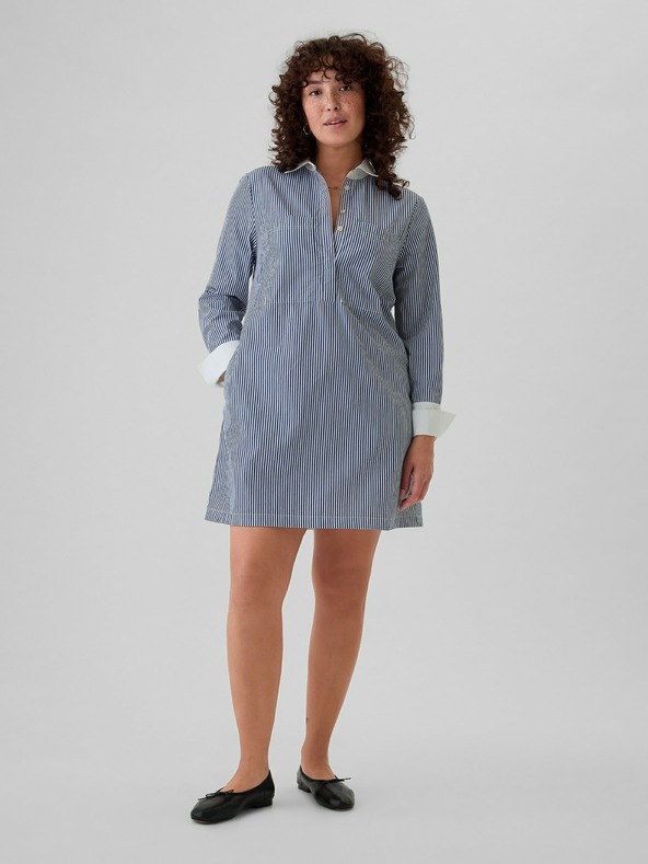 GAP Gap črtasta srajčna mini obleka