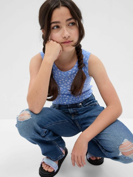 GAP Otroška vzorčasta majica brez rokavov GAP