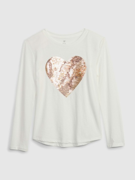 GAP Detské tričko s flitrovaným srdcom GAP