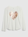 GAP Detské tričko s flitrovaným srdcom GAP
