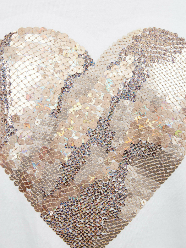 GAP Detské tričko s flitrovaným srdcom GAP