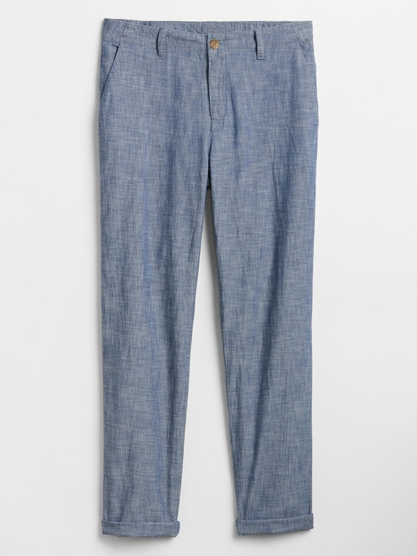 GAP Hlače girlfriend khaki v chambray GAP