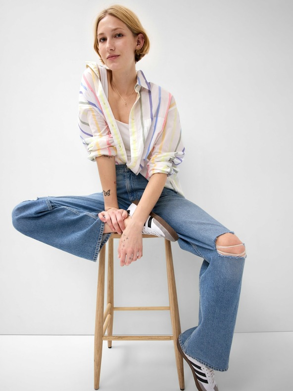 GAP Pruhovaná košeľa oversize GAP