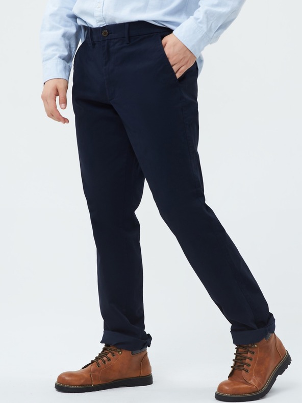 GAP Nohavice essential khaki strih rovný GapFlex GAP