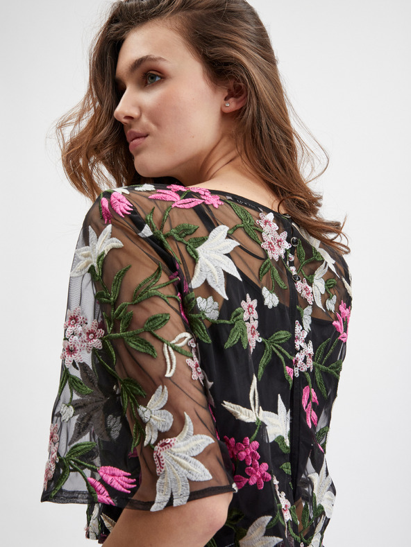 Orsay Črna ženska cvetlična bluza ORSAY