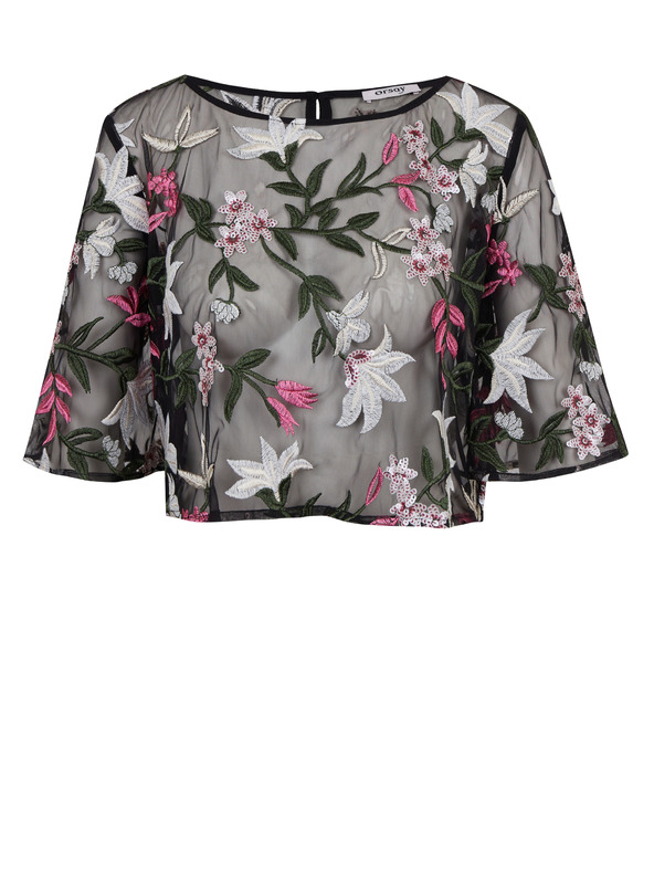 Orsay Črna ženska cvetlična bluza ORSAY