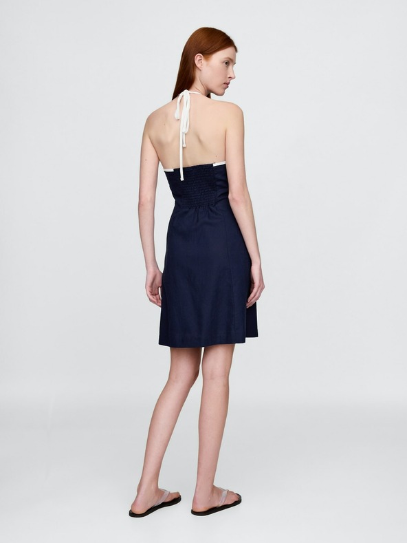 GAP Lanene mini obleke Americana GAP