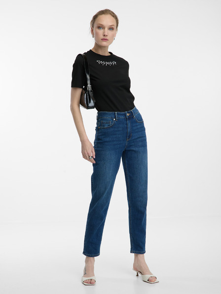 Orsay Črna ženska majica z aplikacijo ORSAY