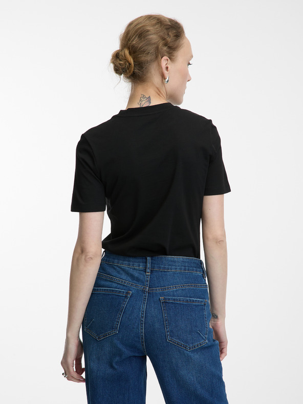 Orsay Črna ženska majica z aplikacijo ORSAY