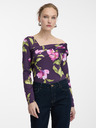 Orsay Vijolična ženska bluza s cvetličnim vzorcem ORSAY
